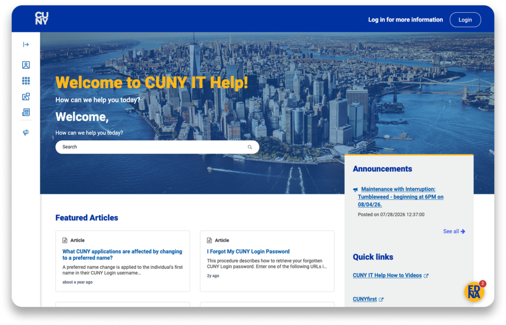 CUNY IT Helpdesk Portal - Featured Image